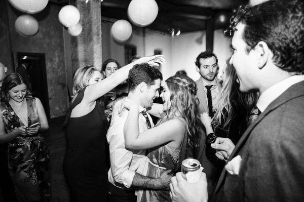 Dancing to the tunes from DJ Colleen at our wedding