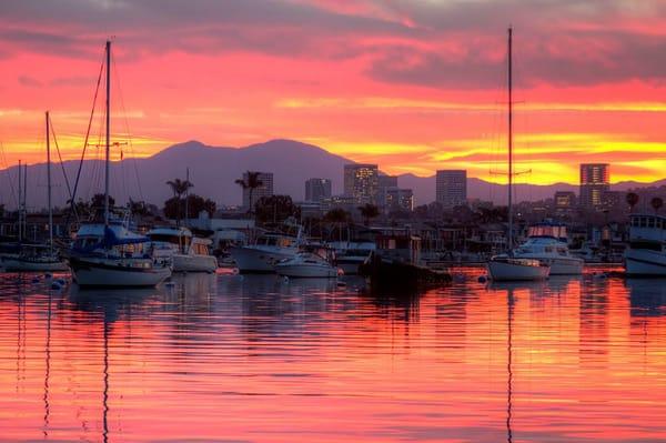 Newport Harbor at Sunset