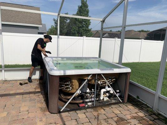 Hot tub removal