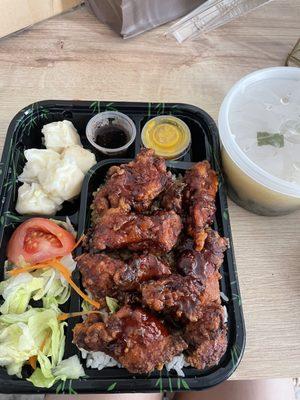 Fried chicken with shumai lunch special $10.50