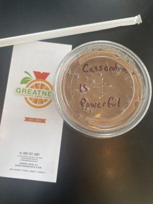 'I am Powerful' smoothie. So yummy!