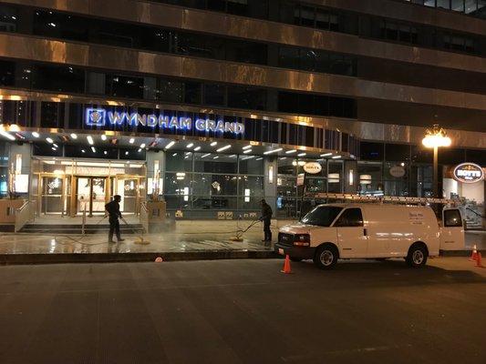 Wyndham Grand Hotel Chicago Frontage Power Wash.