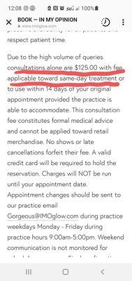 Website clearly states the consultation fee will go toward treatment. This is a lie! Beware!