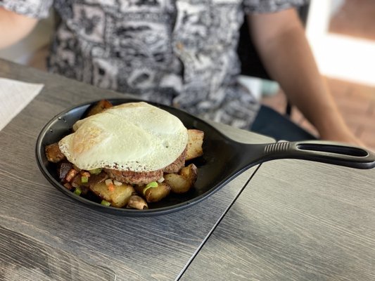 Impossible Skillet had an Impossible Patty. Hubby says it was ok - especially after adding ketchup, salt & pepper.