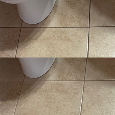 Bathroom ceramic tile and grout cleaning and grout sealing