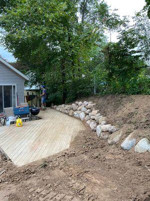 Boulder Retaining Wall