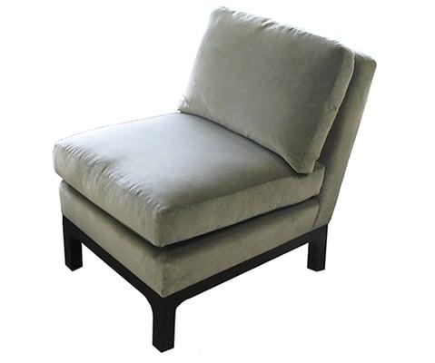 Gray armles chair.