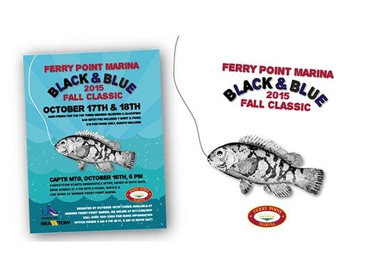 CLIENT 'Black & Blue' Fishing Tournament Posters, Logo & Flyers