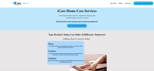 iCare Home Care Services home page