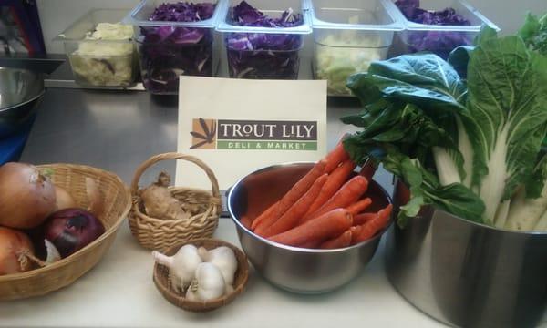 Gathering mise en place to learn how to make kimchi!