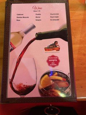 Wine Menu