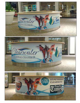 Display kiosk design & graphic wrap For Clearwater Chamber of Commerce