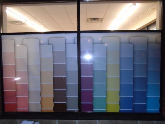 Color display in the front windows.