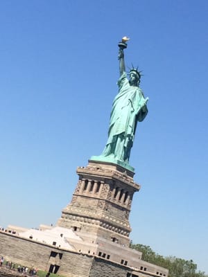 View of Statue of Liberty from boat tour