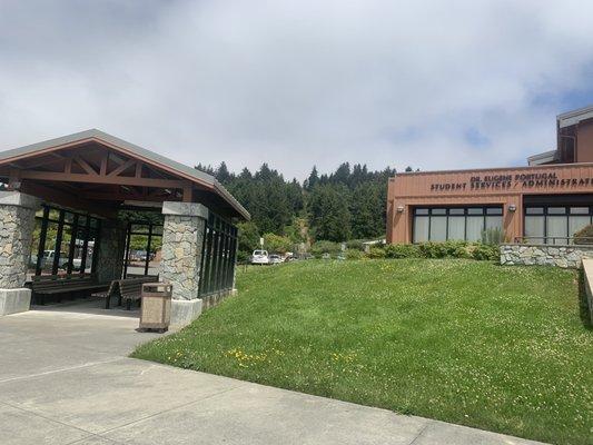 Bus stop at main entrance