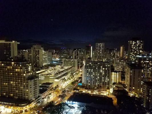 Night View from Room 2904. West towards Waikiki.