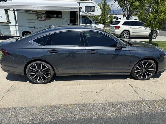 Our new 2024 Honda Accord with a beautiful window tint installed by Jimmy at Tinted Vision in West Haven, Utah