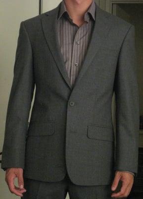 Ricardo's final product ($228 for alterations) on a Kenneth Cole suit.