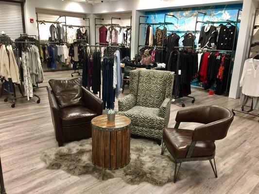 Divalani Southcenter has comfortable seating for chatting and sipping a beverage.