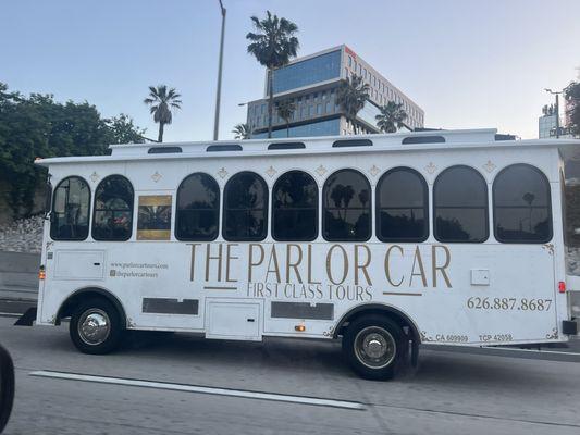 On the drive out of Sunset Blvd exit...we captured what looks like a New Orleans Street Car...!