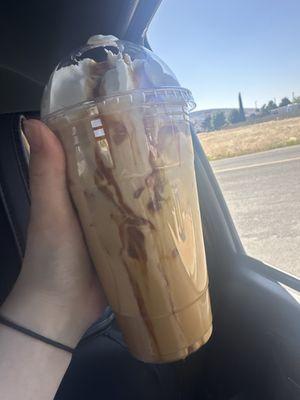 Creamy caramel macchiato iced