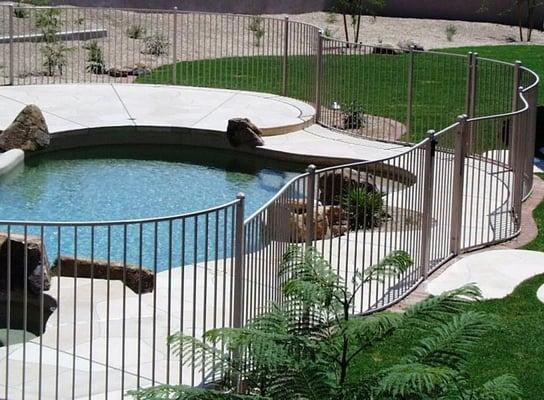 Specialty powder coated pool fencing