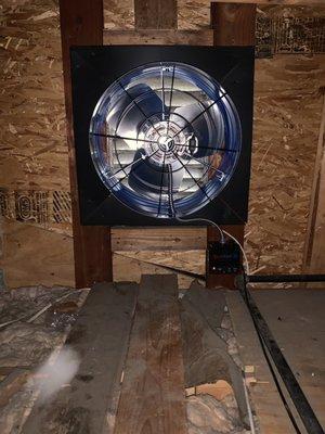 Attic Gable Fan Install