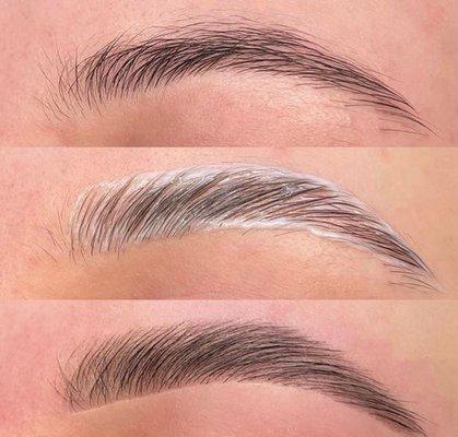 eyebrow lamination and shaping