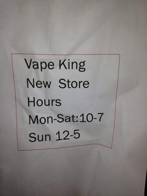 New store hours.