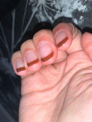 Gel nails already chipping, got them done yesterday.