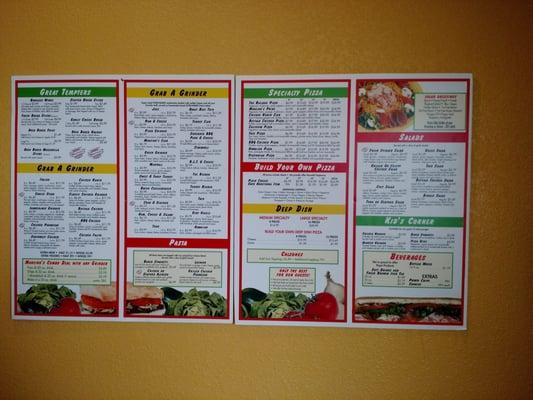 Menu. Lots to choose from.