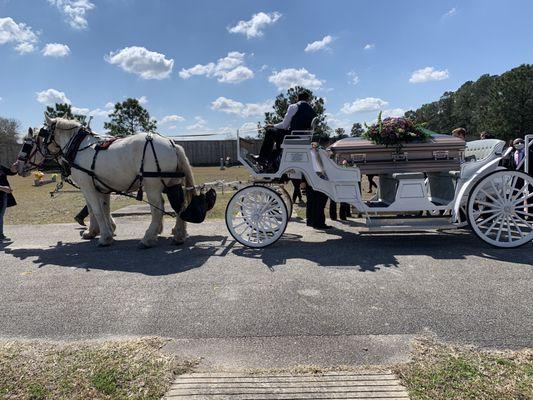 White Funeral carriage