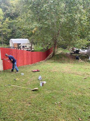 Privacy fence we put up for customer