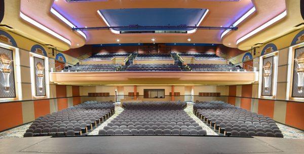 The newly renovated Donnell Theater features plush seating for 960 people, a 43 x 80' stage with sprung floor, professional theater lighting