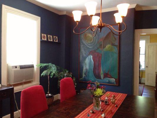 Dining room post cleaning, just waiting for guests!