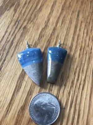 Leland blue and Petoskey stone pendants