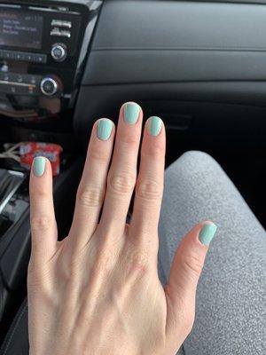 Regular mani right after I got them done