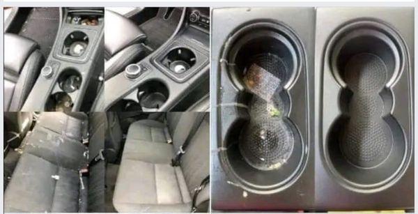 Interior before and after