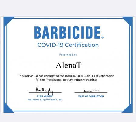 Covid-19 Barbicide Certification