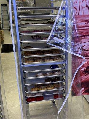 Rack of fresh cookies