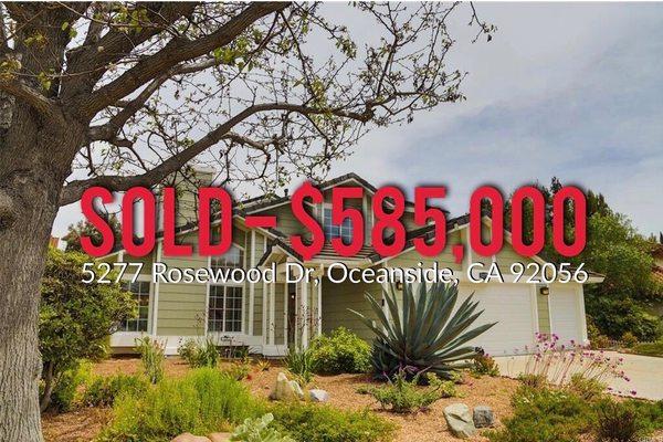 LISTING SOLD: $585,000 In Oceanside