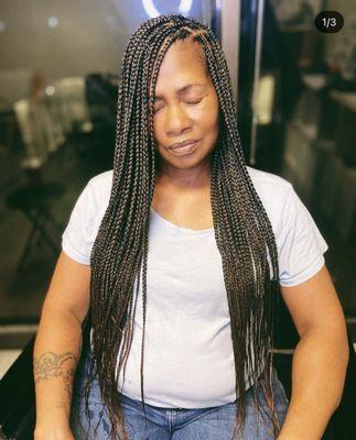 Small Waist Length Knotless Braids