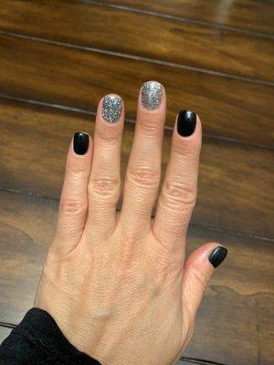 Gel manicure. Close to cuticle