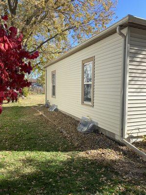 Siding repair from hail damage.