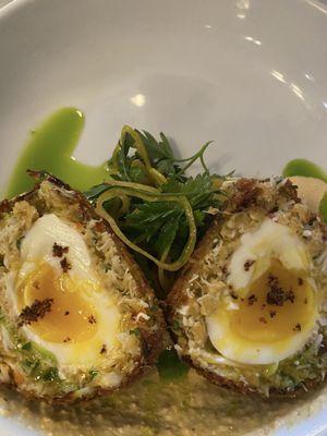 Crab Scotched Eggs