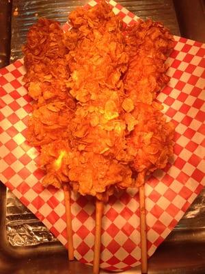 Our award winning Frosted Flakes Chicken on a stick!!