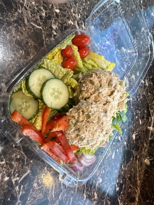 Tuna over salad