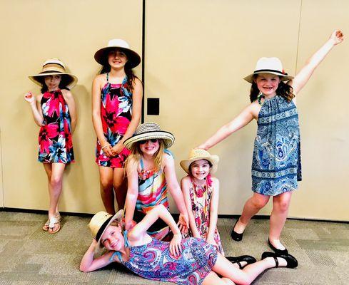 at Saint Pat's in Chatham these designers are posing in their Trapeze dress. We run classes throughout  the year and  a summer camp week.