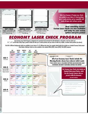 Laser check printing