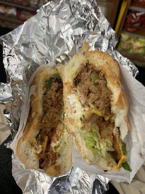 Vegan Chopped Cheese with Everything on It ($10)